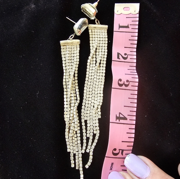 Rhinestone Chandelier Earrings - Picture 4 of 4